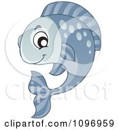 Poster, Art Print Of Happy Gray Fish