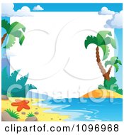 Poster, Art Print Of Tropical Beach Frame With Palm Trees