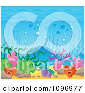 Poster, Art Print Of Under Sea Background With Corals And Seaweed