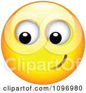 Clipart Yellow Cartoon Smiley Emoticon Happy Face 22 Royalty Free Vector Illustration