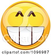Poster, Art Print Of Grinning Yellow Cartoon Smiley Emoticon Face
