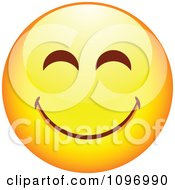 Clipart Yellow Cartoon Smiley Emoticon Happy Face 11 Royalty Free Vector Illustration