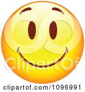Clipart Yellow Cartoon Smiley Emoticon Happy Face 12 Royalty Free Vector Illustration