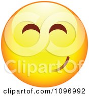 Clipart Yellow Cartoon Smiley Emoticon Happy Face 13 Royalty Free Vector Illustration