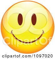 Poster, Art Print Of Yellow Cartoon Smiley Emoticon Happy Face 5