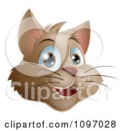 Poster, Art Print Of Happy Brown Cat Face