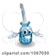Clipart Happy 3d Compact Screwdriver Character With Open Arms Royalty Free Vector Illustration
