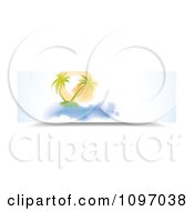 Poster, Art Print Of Watercolor Painted Banner Of Palm Trees