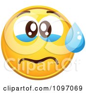 Poster, Art Print Of Crying Yellow Cartoon Smiley Emoticon Face 2