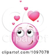 Poster, Art Print Of Infatuated Pink Emoticon Smiley Face