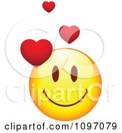 Poster, Art Print Of Yellow Cartoon Smiley Love Emoticon Face