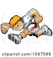 Poster, Art Print Of Athletic Blond Boy Running