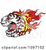 Clipart Screaming Baseball With Red And Orange Flames Royalty Free Vector Illustration by Chromaco #COLLC1097102-0173