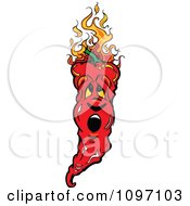 Clipart Burning Hot Chili Pepper Mascot Royalty Free Vector Illustration by Chromaco