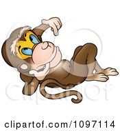 Poster, Art Print Of Pensive Monkey Leaning Back And Gesturing With His Hand