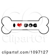 Poster, Art Print Of Black Red And White I Heart Dog Bone Biscuit