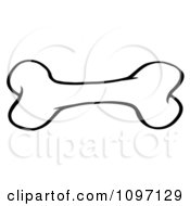 Clipart Black And White Outlined Dog Bone Royalty Free Vector Illustration