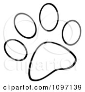 Poster, Art Print Of Outlined Dog Paw Print