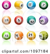 Poster, Art Print Of 3d Colorful Bingo Or Lottery Balls And Reflections