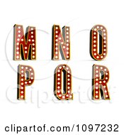 Clipart 3d Theatre Light Alphabet Set M Through R Royalty Free CGI Illustration by stockillustrations #COLLC1097232-0101