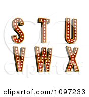 Clipart 3d Theatre Light Alphabet Set S Through X Royalty Free CGI Illustration