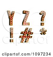 Poster, Art Print Of 3d Theatre Light Alphabet Set Y Z And Symbols