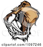 Poster, Art Print Of Fierce Saber Tooth Tiger Mascot Head Growling