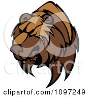 Poster, Art Print Of Fierce Brown Bear Mascot Head