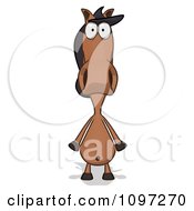 Clipart Charlie Horse Cartoon Facing Front Royalty Free CGI Illustration by Julos