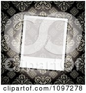 Blank Transparent Instant Photo Frame Over A Floral Pattern
