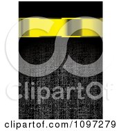 3d Gold Banner Over A Dark Fabric Texture