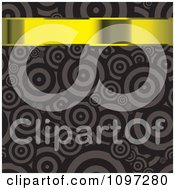 Poster, Art Print Of 3d Gold Banner Over A Brown Retro Circle Pattern