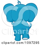 Poster, Art Print Of Blue Elephant Walking Away