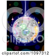 Colorful Disco Ball Sparkling In The Dark
