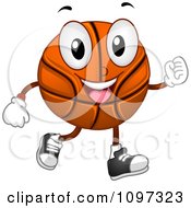 Poster, Art Print Of Happy Basketball Mascot Jogging