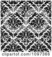 Poster, Art Print Of Black And White Triangular Damask Pattern Seamless Background 20