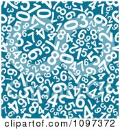 Clipart Seamless Blue And White Background Of Numbers Royalty Free Vector Illustration