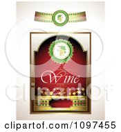 Poster, Art Print Of Vintage Red And Gold Wine Label With A Band