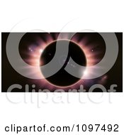 Clipart Total Eclipse With Red Light On Black Royalty Free Vector Illustration