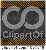 Poster, Art Print Of Grungy Metal Background With Warning Hazard Stripes