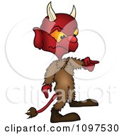 Clipart Mad Devil Pointing Royalty Free Vector Illustration