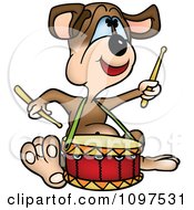Poster, Art Print Of Happy Drummer Dog