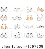 Poster, Art Print Of Sets Of Angry Puffy Closed Watery And Surprised Eyes