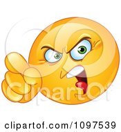 Poster, Art Print Of Angry Emoticon Pointing An Accusatory Finger