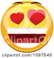 Clipart Infatuated Yellow Emoticon Smiley Face Royalty Free Vector Illustration