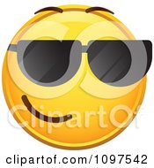 Poster, Art Print Of Cool Yellow Emoticon Smiley Face Wearing Shades