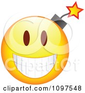 Poster, Art Print Of Yellow Bomb Cartoon Smiley Emoticon Face