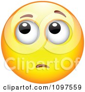Poster, Art Print Of Yellow Worried Cartoon Smiley Emoticon Face 5