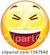 Poster, Art Print Of Laughing Yellow Cartoon Smiley Emoticon Face 2
