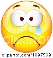 Poster, Art Print Of Crying Yellow Cartoon Smiley Emoticon Face 1
